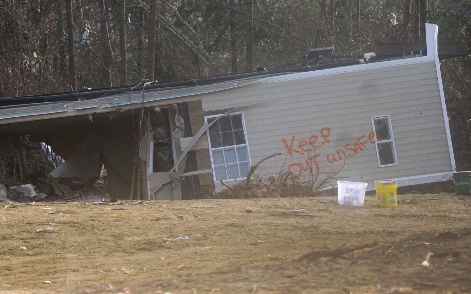 Tornado damage in Lee County